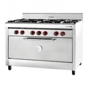 Cocina 6 hornallas fundición Sol Real