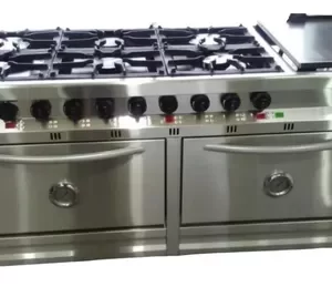 Cocina 6 hornallas con plancha 2 hornos Rovesco
