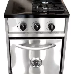 Cocina 2 hornallas y plancha Acero Depaolo