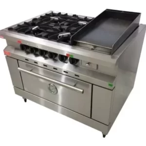 Cocina 4 hornallas industrial fundición con plancha Rovesco